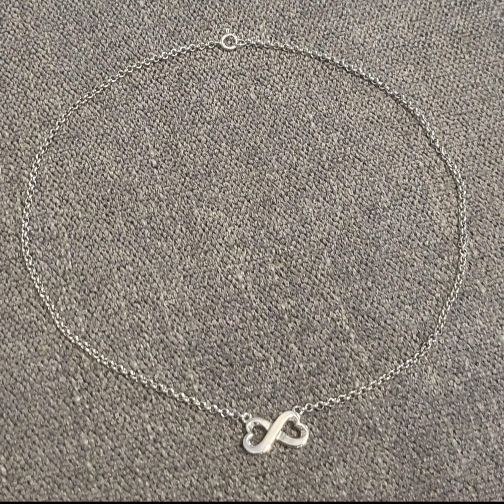 Sterling Silver Heart-Shaped Infinity Pendant Necklace with Fine Chain
